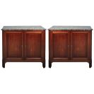 A Pair of French Mahogany Cupboards with Marble Top circa 1830